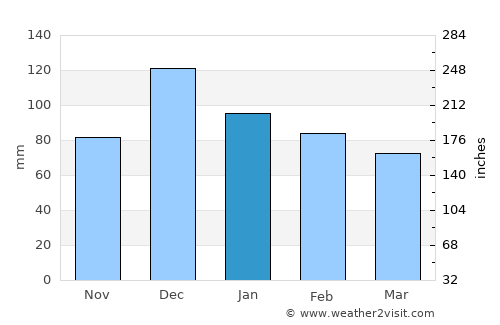 Tizi Rached average rain in January