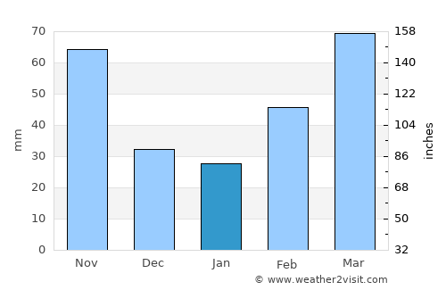 Tochigi average rain in January