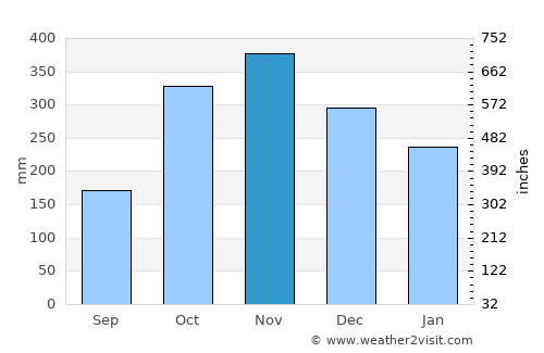 Tocoa average rain in November