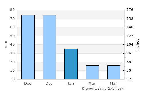 Tocópero average rain in January