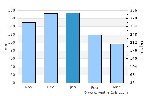 Tōkamachi average rain in January