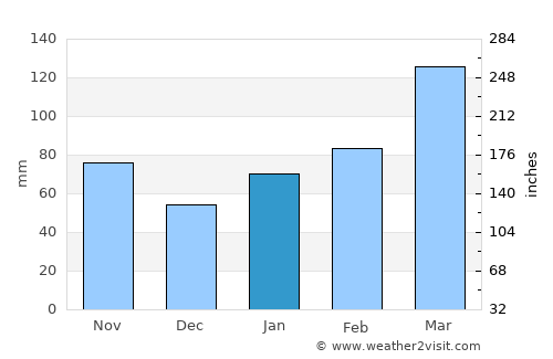 Tokuyama average rain in January