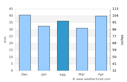 Toledo average rain in February