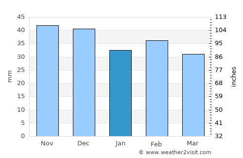 Toledo average rain in January