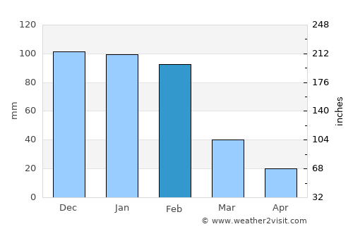 Toliara average rain in February