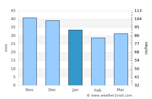 Tomaszów Mazowiecki average rain in January