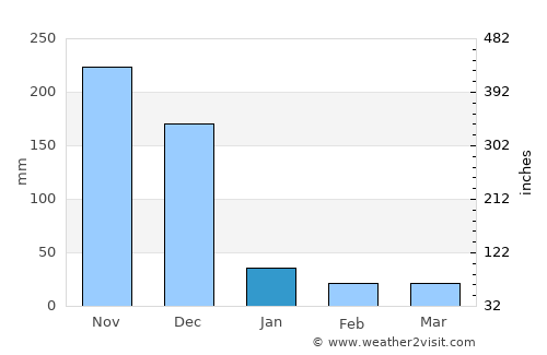 Tondi average rain in January