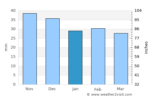 Topalu average rain in January