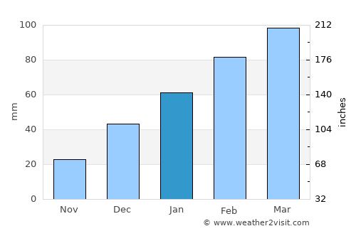 Topi average rain in January