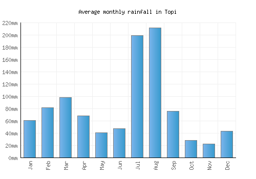 Topi monthly rainfall chart (mm)