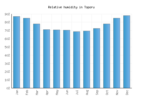 Toporu relative humidity averages