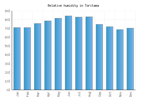 Toritama relative humidity averages