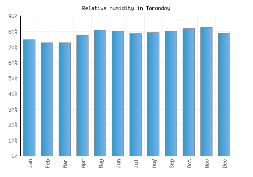 Torondoy relative humidity averages
