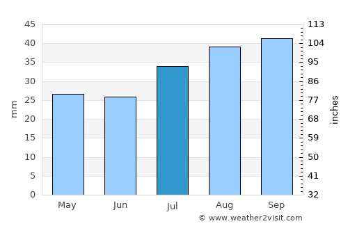 Torreón average rain in July