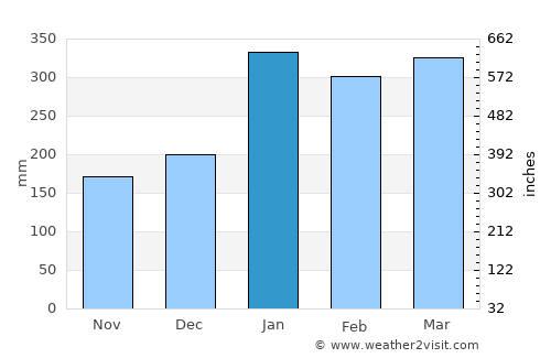Touho average rain in January