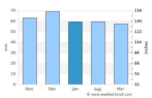Toulouse average rain in January
