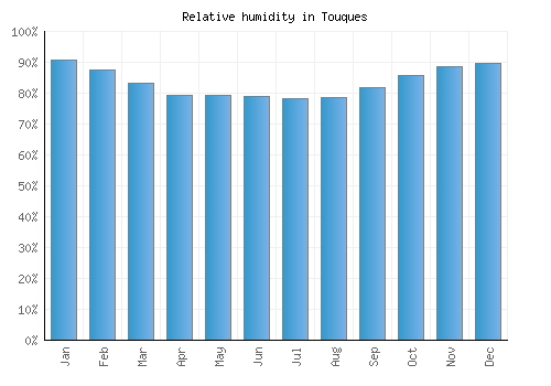 Touques relative humidity averages
