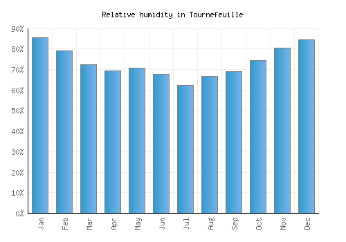 Tournefeuille relative humidity averages
