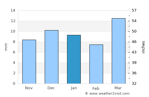 Tozeur average rain in January