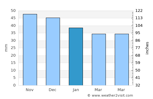 Trassenheide average rain in January