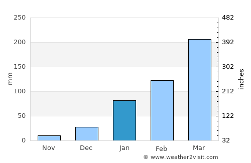 Triunfo average rain in January