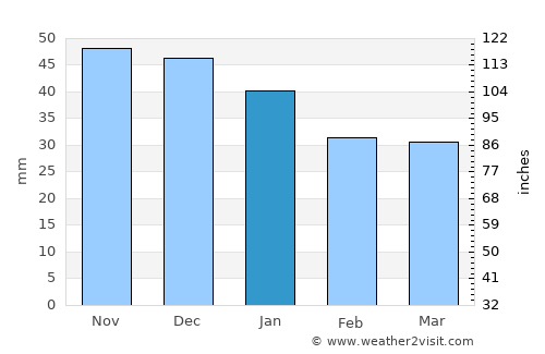 Troitskiy average rain in January