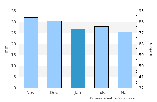 Truşeşti average rain in January