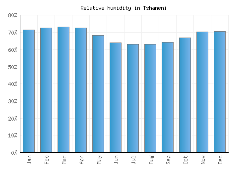 Tshaneni relative humidity averages