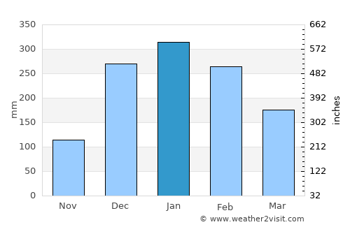 Tsiroanomandidy average rain in January
