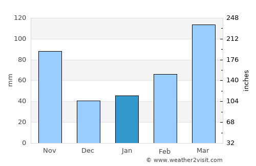 Tsu average rain in January