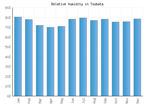 Tsubata relative humidity averages