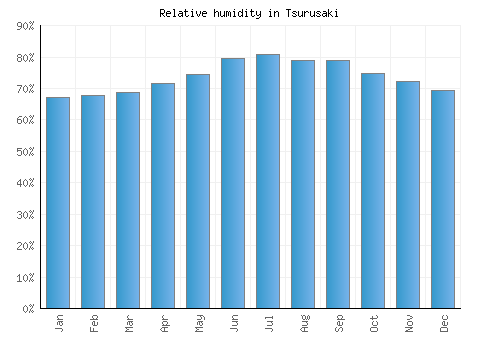 Tsurusaki relative humidity averages