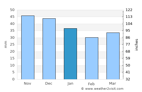 Tsyelyakhany average rain in January