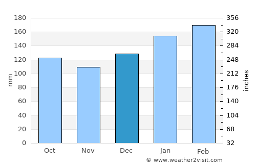 Tubarão average rain in December