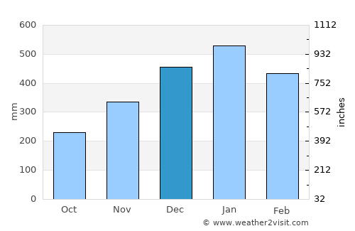 Tubay average rain in December