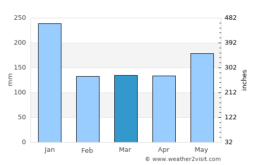 Tubli average rain in March