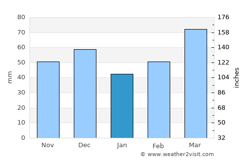 Tucano average rain in January
