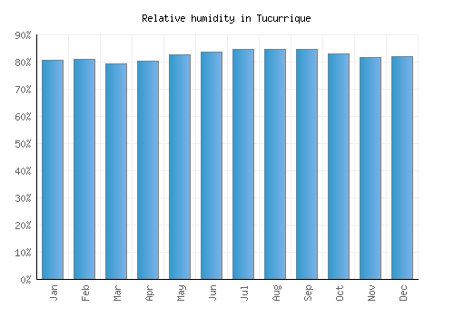 Tucurrique relative humidity averages