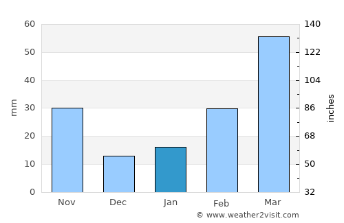 Tuensang average rain in January