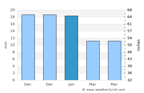 Tuineje average rain in January