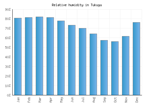 Tukuyu relative humidity averages
