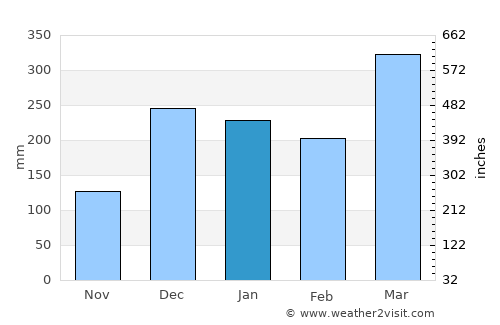 Tukuyu average rain in January