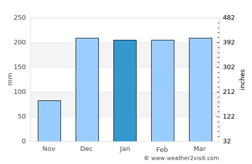 Tunduma average rain in January