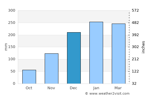 Tunggul average rain in December