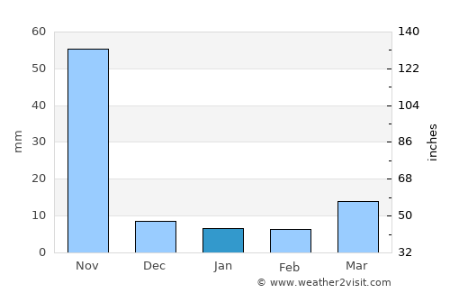 Tuni average rain in January