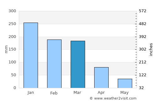 Tupaciguara average rain in March