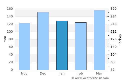 Tupelo average rain in January