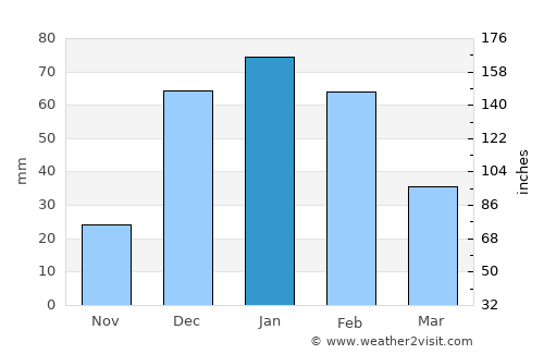 Tupiza average rain in January