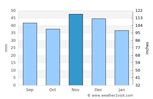 Turceni average rain in November