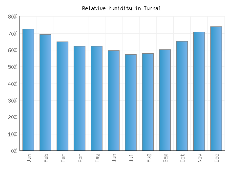 Turhal relative humidity averages